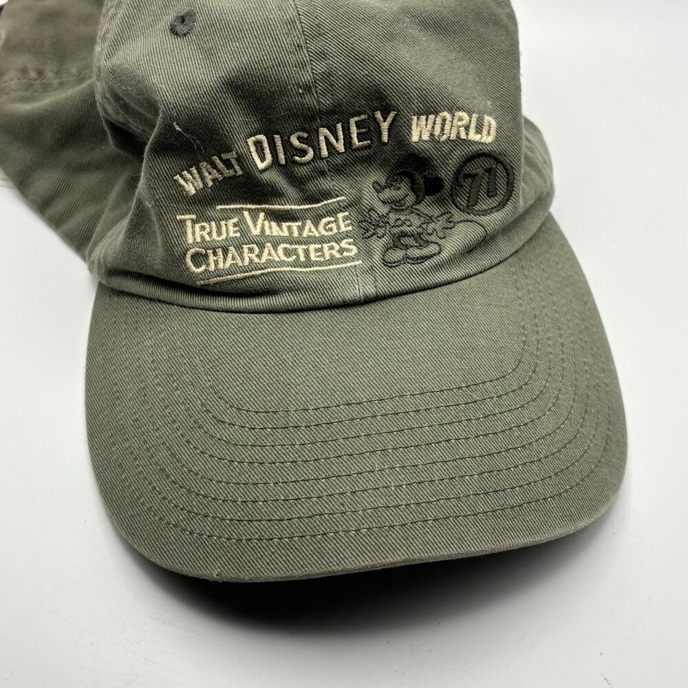 Walt Disney World Mickey Mouse True Vintage Characters Olive Green Hat Cap